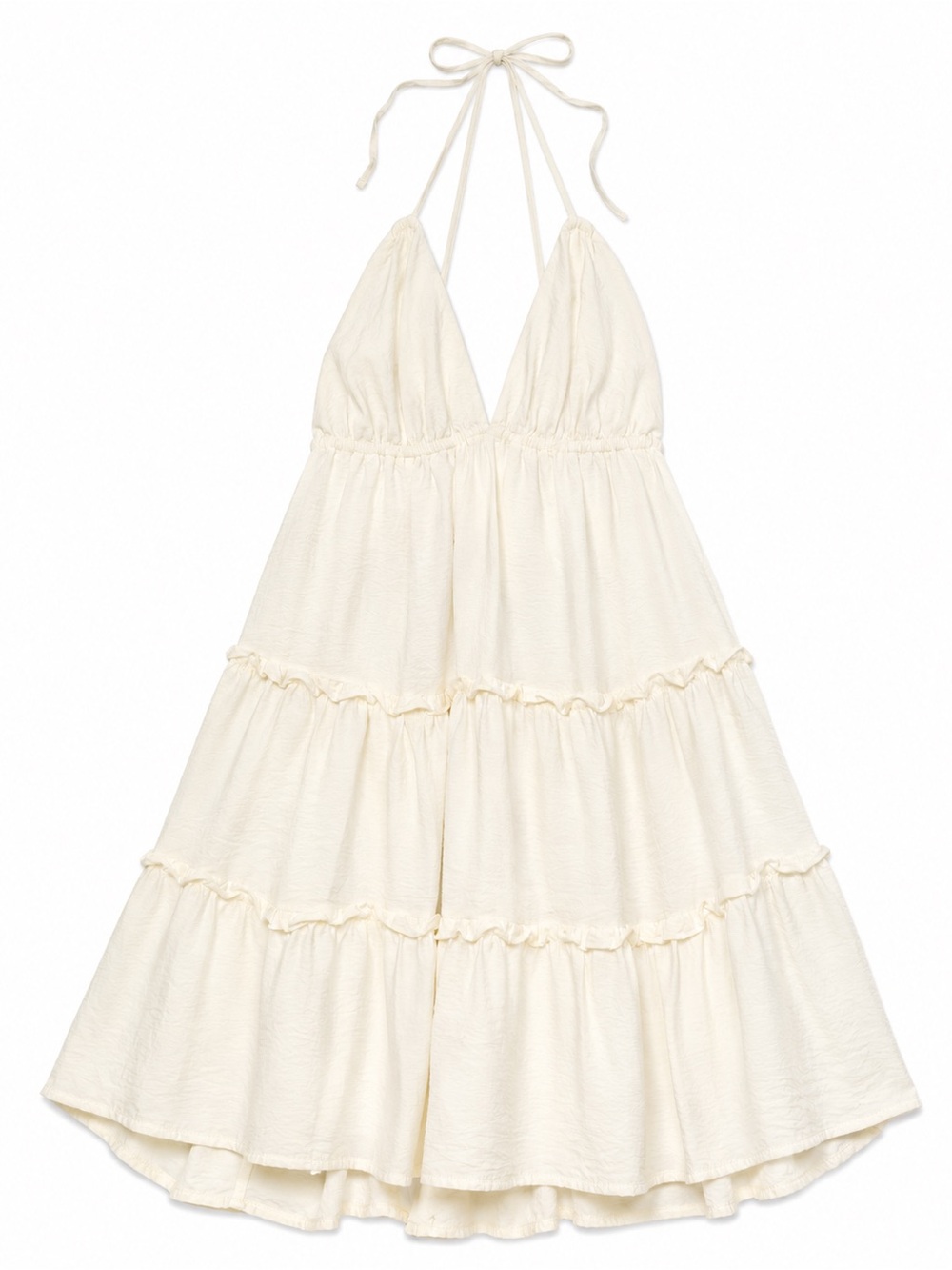 wild fable Cream Halter Tiered Slip Dress